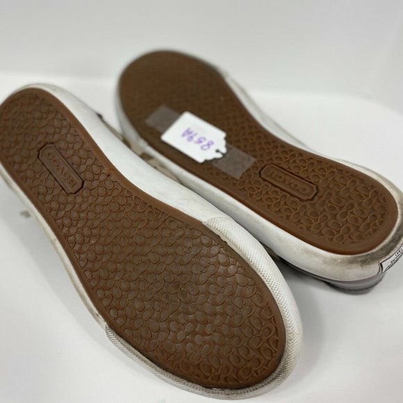 Coach Brown Tan Barrett II Monogram Signature Fabric Lace Up Sneaker - Size 6 - Picture 5 of 6